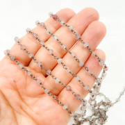 Strawberry Quartz Oxidized Wire Chain